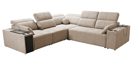 Ecksofa mit Schlaffunktion Tesalia III Lux grau links Komfort-Ecksofa mit ausziehbarem Fußteil Schiebefunktion der Rückenlehne