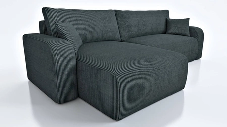 Ecksofa mit Schlaffunktion Fiesta XL grau universal Ecksofa mit Bettzeugstauraum stilvoller Cordstoff