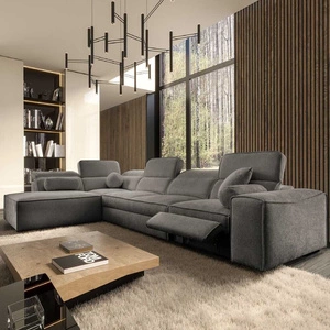 Ecksofa mit Schlaffunktion Viano XI Lux grau links Design-Ecksofa mit ausziehbarem Fußteil und Bettzeugstaufach