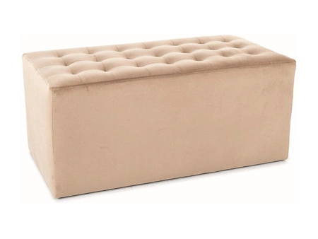 Lori Pouffe 76 cm beige idealer Hocker schmutz- und kratzfest Sitzpouffe mit bequemer Sitzfläche zart gesteppt