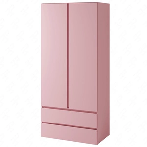 Kleiderschrank Simple 92 cm puderrosa funktionelles Möbelstück für das Mädchenzimmer mit geräumigen und leicht zugänglichen Schubladen