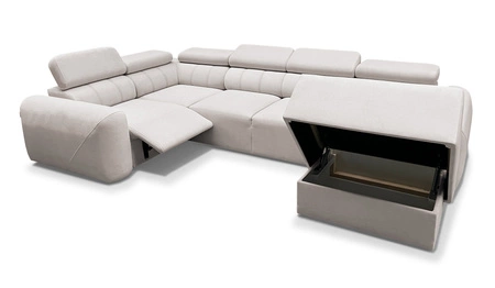 Ecksofa mit Schlaffunktion Cantare IV Lux beige rechts sorgfältig verarbeitetes Ecksofa für das Wohnzimmer mit hochklappbarem Fußteil