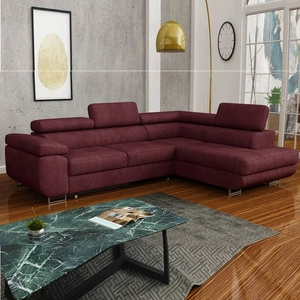 Ecksofa mit Schlaffunktion Ganta kastanienbraun rechte Seite moderner Veloursstoff garantiert höchsten Komfort und Funktionalität