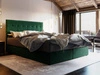 Boxspringbett Widnes 160x200 flaschengrün im modernen skandinavischen Stil mit markantem Kopfteil