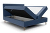 Boxspringbett Totti 160x200 blau stilvolles Bett mit Bettzeug Lagerung dreidimensionalen Stoff mit ausdrucksvollen Streifen
