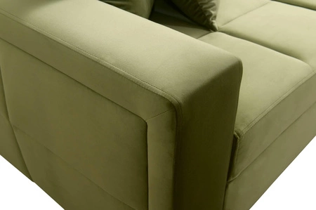 Sofa mit Schlaffunktion Nausa Grün mit verstellbaren Kopfstützen widerstandsfähig gegen Abrieb und Kratzer bequem zum Entspannen