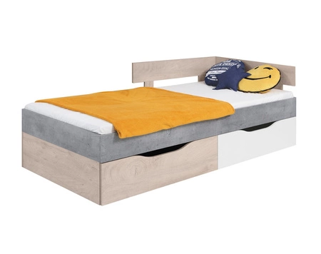 Möbelset Epsilon Beton / Weiß / Eiche ideal für ein Jugend- oder Kinderzimmer im trendigen Stil