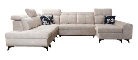 Ecksofa mit Schlaffunktion Buffalo X grün rechte Seite funktionelles und bequemes Ecksofa für einen Raum mit Bettzeugcontainern