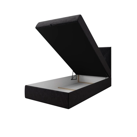 Boxspringbett Arvada 100x200 graphit Bett im modernen skandinavischen Stil mit gepolstertem Kopfteil Bett mit Staukasten