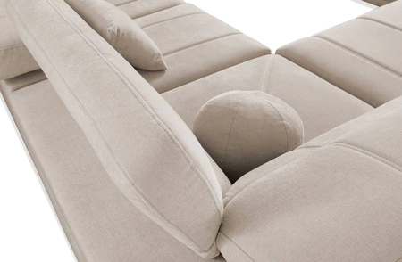 Ecksofa mit Schlaffunktion Cetara VI creme links komfortables und stilvolles Ecksofa mit verschiebbaren Rückenlehnen