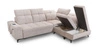 Ecksofa mit Schlaffunktion Buffalo VII beige rechtsseitig stilvolles Ecksofa mit Bettzeugcontainer Velourstoff