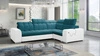Ecksofa mit Schlaffunktion Luigi II türkis / weiß rechtes Ecksofa mit Bettkasten für den täglichen Liegekomfort