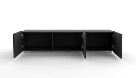 RTV Schrank Colder 150 cm schwarz mit Möglichkeit der Aufhängung stilvolle geriffelte Front elegante Form der Möbel in einem modernen Stil