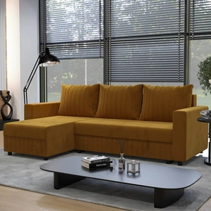 Ecksofa mit Schlaffunktion Pasco honey links klassisches Ecksofa, das sich in jedes Dekor einfügt Ziernähte
