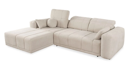 Ecksofa mit Schlaffunktion Cetara beige linke Seite stilvolles Design bequeme verschiebbare Rückenlehne verstellbare Kopfstützen