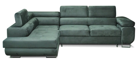 Ecksofa mit Schlaffunktion Ganta bottle green linke Seite moderner Veloursstoff garantiert höchsten Komfort und Funktionalität