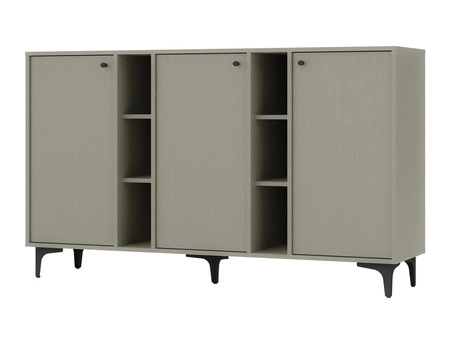 Wohnzimmer Möbel-Set Kyoto I Eukalyptus stilvolles Design elegante Möbel auf einem Metall schwarz Basis subtilen Griffe unterstützt