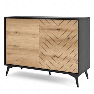 Kommode Gusto 104 cm Schwarz / Eiche Evoke Designerund komfortables Möbelstück für moderne und funktionale Innenräume