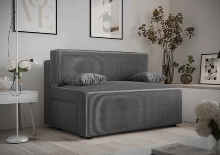 Brandon Schlafsofa grau modernes Design und breite Funktionalität dreidimensionaler Stoff mit ausdrucksvollen Streifen