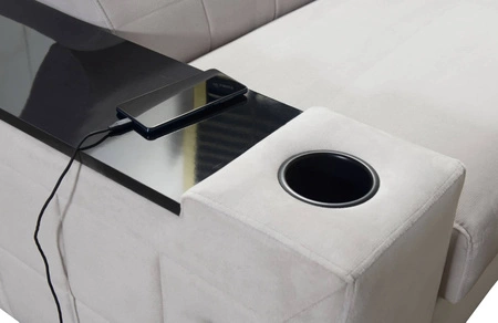 Ecksofa mit Schlaffunktion Belvi III schwarz rechts bequemes und elegantes Ecksofa für das Wohnzimmer mit praktischem Stauraum in der Seite