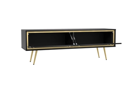 RTV Schrank Nevea 150 cm beige eleganter Schrank in kräftigen Farben originelle Dekoration jedes Interieurs stabile goldene Beine