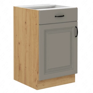 Küchenhängeschrank mit Schublade und Regal Delos 50 D 1F 1S BB dampf-, hitze- und spritzwasserbeständiger Schrank