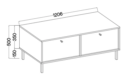 RTV-Schrank Kioto II 121 cm schwarz graphit eleganter Schrank mit nach unten öffnenden Türen zeitlose Farben Metallsockel