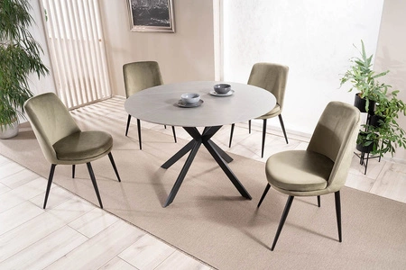 Kayla grau gepolstert Stuhl modern und funktional Esszimmerstuhl mit Metallbeinen