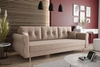 Wilkins Schlafsofa hellbraun elegantes Sofa für skandinavischen Stil Wohnzimmer gebogenen Seiten hinzufügen Charakter