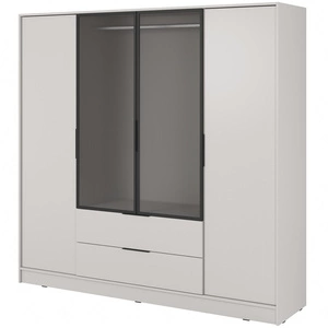 Kleiderschrank Corse 206 cm beige modernes Design Kleiderschrank mit Glasfronten ideal für Schlafzimmer Kleiderschrank mit Kleiderstange zum Aufhängen