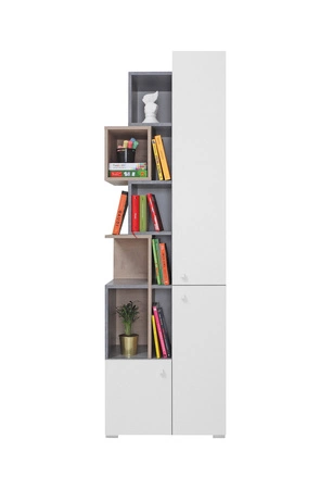 Epsilon Möbelset Beton / Weiß / Eiche ideal für ein Jugend- oder Kinderzimmer im trendigen Stil