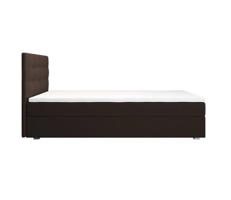 Boxspringbett Flint 100x200 braun im modernen skandinavischen Stil mit gepolstertem Kopfteil Bett mit Staukasten