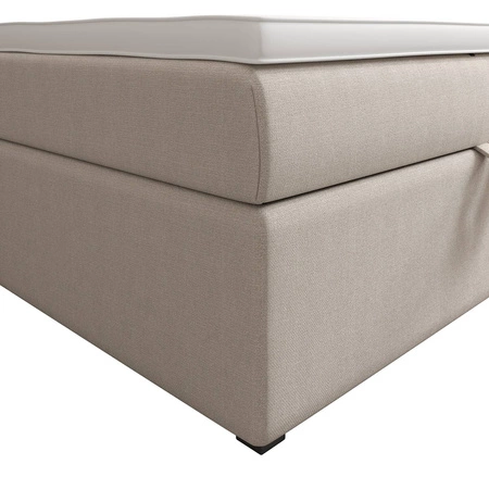 Boxspringbett Flint 90x200 beige im modernen skandinavischen Stil mit gepolstertem Kopfteil Bett mit Staukasten