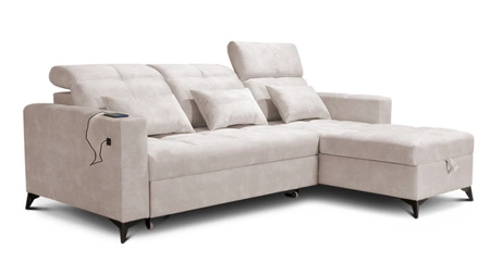 Ecksofa mit Schlaffunktion Laredo honey rechte Ecke komfortables und stilvolles Schlafsofa mit Bettzeugcontainer