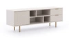TV-Schrank Sula 150 cm beige elegantes Design dekorative geriffelte Front mit Push-to-Open-System Metall hohe Beine