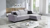 Ecksofa mit Schlaffunktion Kelly Sleek grau Esche rechts geflochten bequem und funktional Ecksofa Bett für Wohnzimmer
