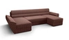 Ecksofa mit Schlaffunktion Fogu U III Indisch rosa stilvolles Ecksofa mit Armlehnen und Bettzeugablage Cordstoff