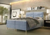 Boxspringbett Voltera 180x200 hellblau moderner skandinavischer Stil mit charakteristischem Kopfteil