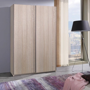 Schiebeschrank Vilo 135 cm Eiche sonoma hell modernes Design ABS-Finish und Aluminium-Türführungen