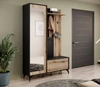 Garderobe Gusto 134 cm Schwarz / Eiche Evoke Funktionales und ideales Möbelstück für moderne klassische und skandinavische Innenräume dekoratives Fichtendekor