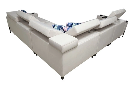 Ecksofa mit Schlaffunktion Belvi IV türkis links elegantes und stilvolles Ecksofa für das Wohnzimmer praktischer Stauraum an der Seite