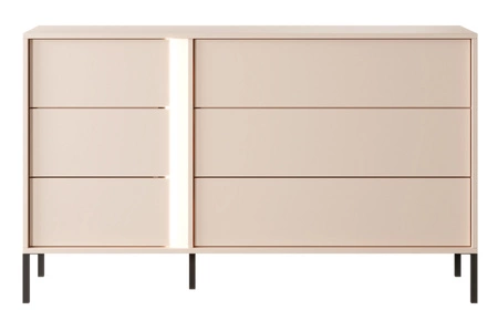 Schlafzimmer Möbel Set Beloit beige moderne Form original vertikale LED Hintergrundbeleuchtung Schlafzimmer Möbel Set