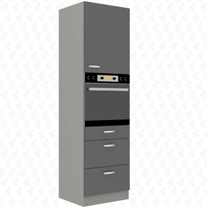 Grau 60 DPS-210 3S 1F Küchenschrank mit Schubladen für den Einbau von Backöfen, dampf-, hitze- und spritzwassergeschützt