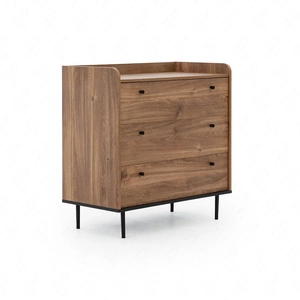 Kommode Apallo 90 cm Eiche Brandy Castello Original Design hohe Ränder der oberen soliden Satz auf Metall Beine