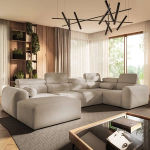 Ecksofa mit Schlaffunktion Cantare IV beige links Sorgfältig verarbeitetes Ecksofa für das Wohnzimmer bietet Komfort und Bequemlichkeit