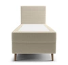 Boxspringbett Totti 80x200 beige stilvolles Bett mit Bettzeugablage dreidimensionaler Stoff mit ausdrucksvollen Streifen