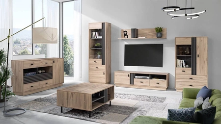 Möbelset Estan Eiche estana helle / anthrazit innovative Möbel für Wohnzimmer und Wohnräume im modernen Stil