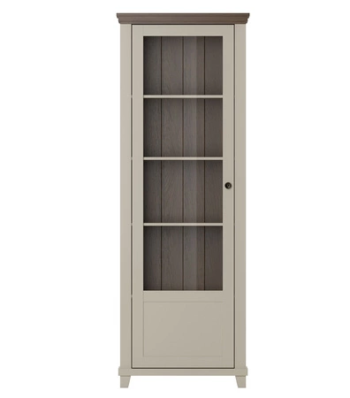 Vitrine Evora 71 cm beige / Eiche dunin links Schrank wird Liebhaber von ausdrucksstarken Interieurs ideal für Wohn-und Esszimmer begeistern