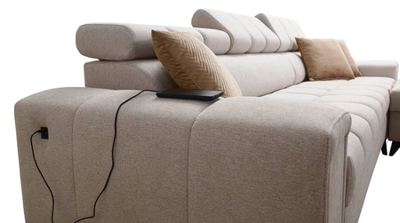 Ecksofa mit Schlaffunktion Bolmso grün rechtsseitiges Ecksofa mit zwei Bettkästen praktische Schublade in der Seite des Möbels