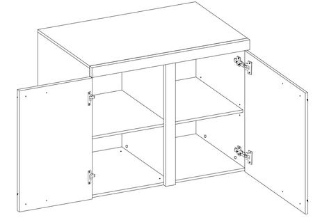 Kommode Rene 97 cm Eiche lefkas / graphit modernes Möbeldesign Kommode umrandet mit speziellem ABS-Furnier